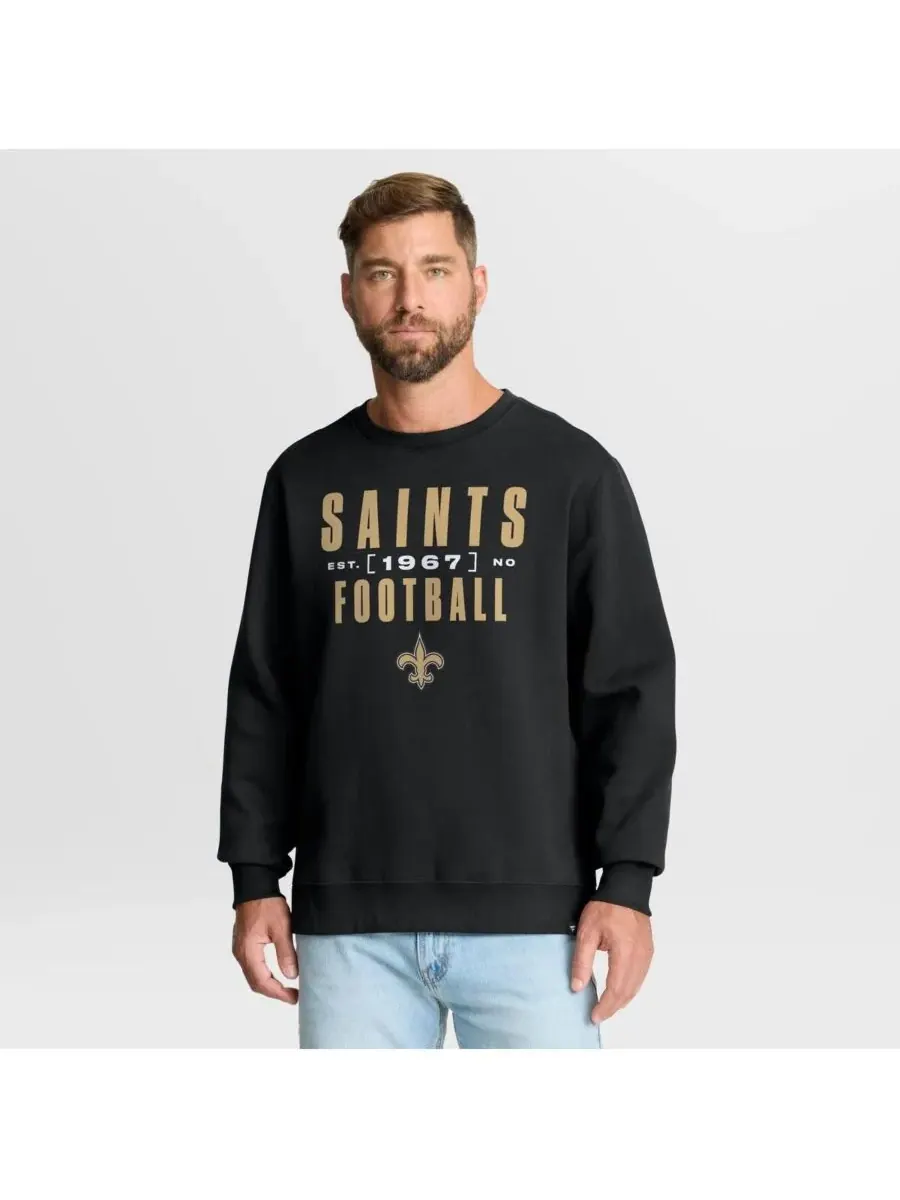 Fanatics Мужская черная толстовка New Orleans Saints Powerful Throw Legacy Pullover