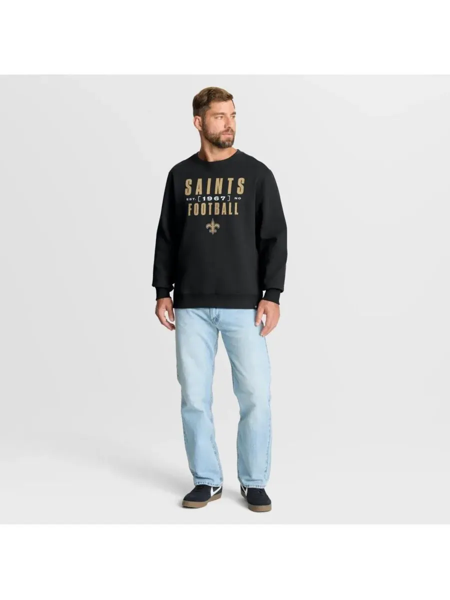 Fanatics Мужская черная толстовка New Orleans Saints Powerful Throw Legacy Pullover — изображение 3 из 5, черный