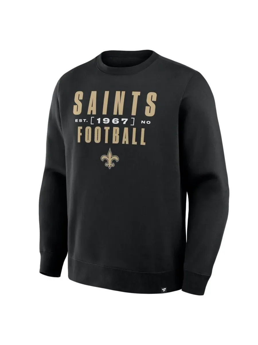 Fanatics Мужская черная толстовка New Orleans Saints Powerful Throw Legacy Pullover — изображение 4 из 5, черный