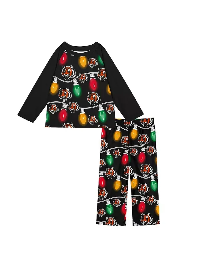 Пижамный комплект из двух предметов с длинными рукавами Cincinnati Bengals Garland Holiday для