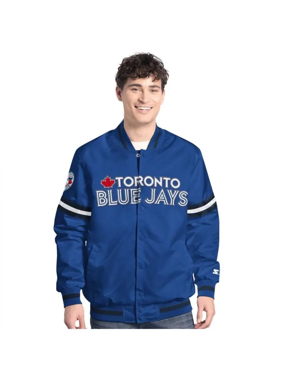 Мужская куртка-бомбер Royal Toronto Blue Jays Scout с застежкой на кнопках Starter