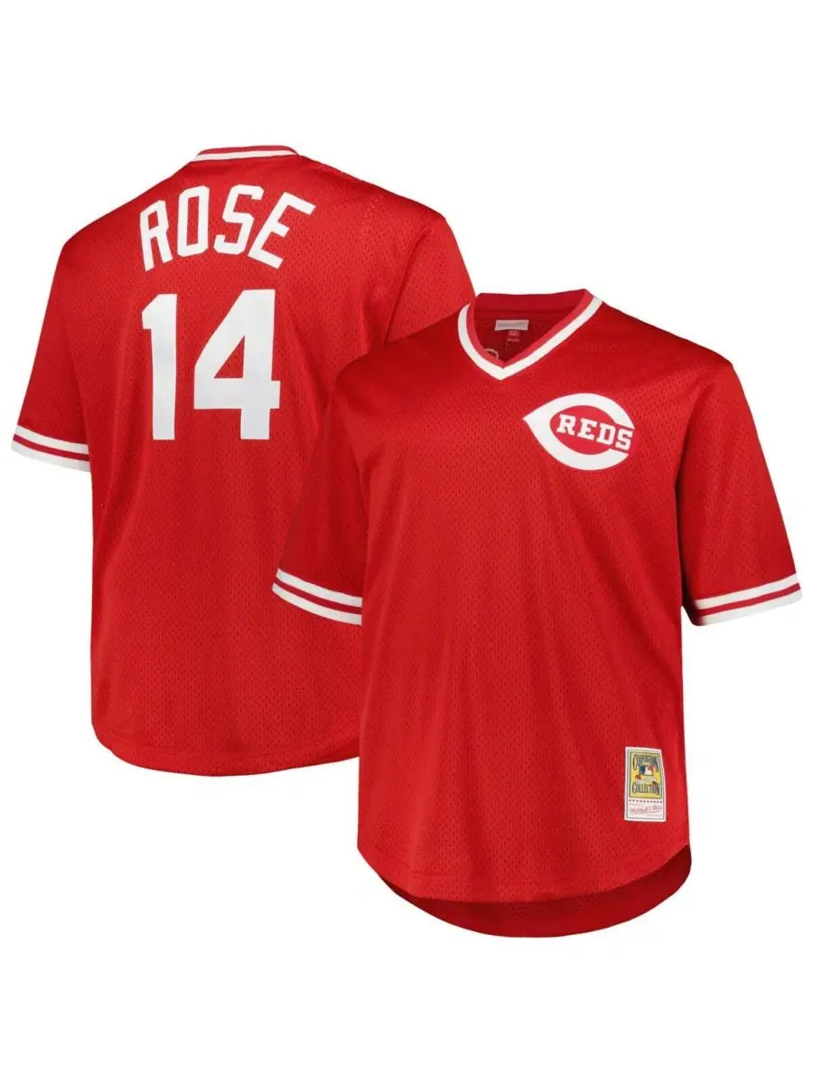Мужская сетчатая футболка-пуловер Pete Rose Red Cincinnati Reds 1984 Cooperstown Collection