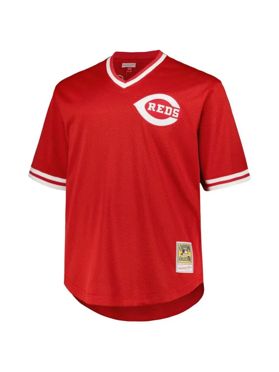 Мужская сетчатая футболка-пуловер Pete Rose Red Cincinnati Reds 1984 Cooperstown Collection — изображение 2 из 3, красный