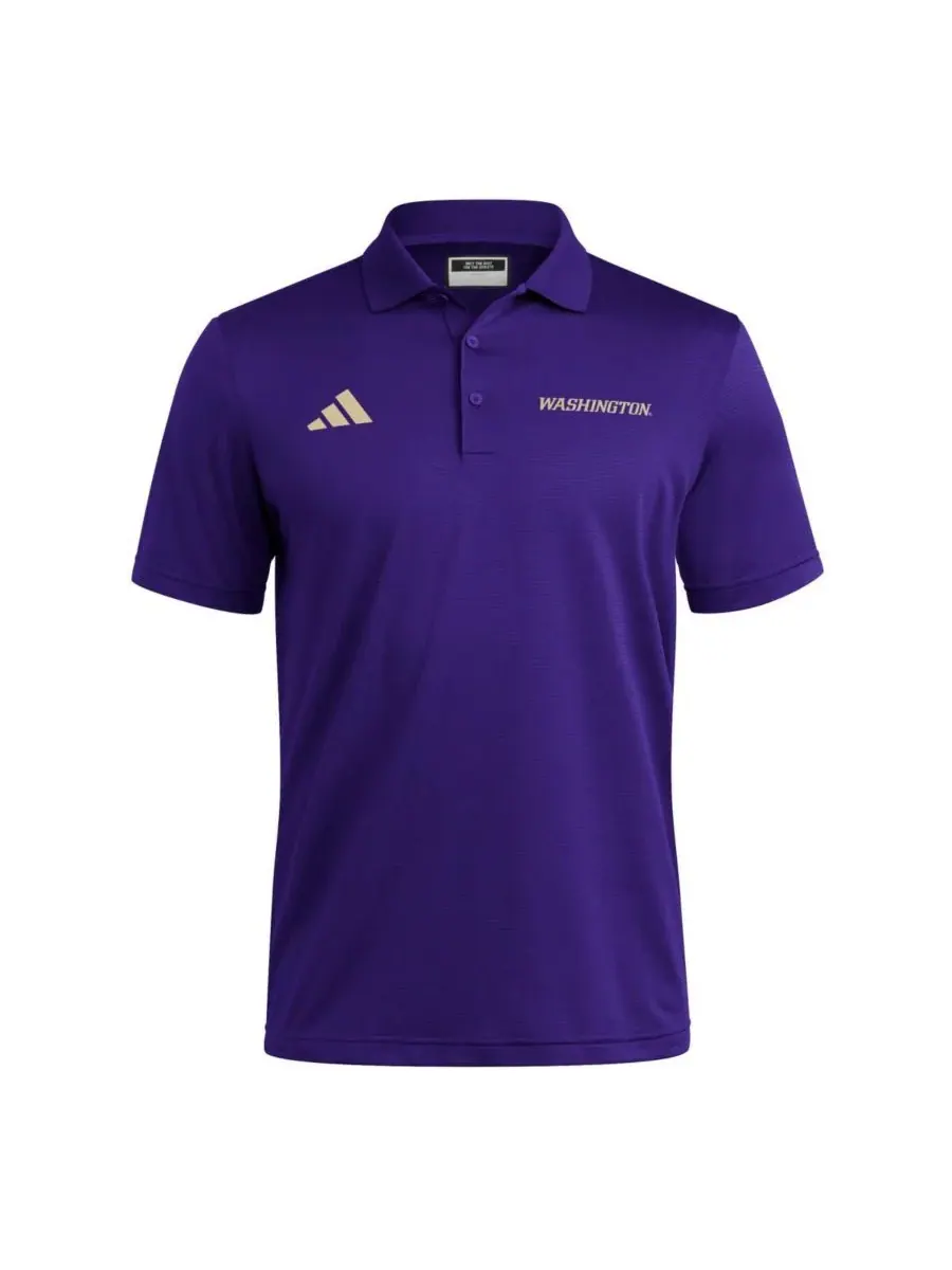 Adidas Мужская фиолетовая поло-рубашка Washington Huskies Ultimate 365 Ottoman — изображение 3 из 3, фиолетовый
