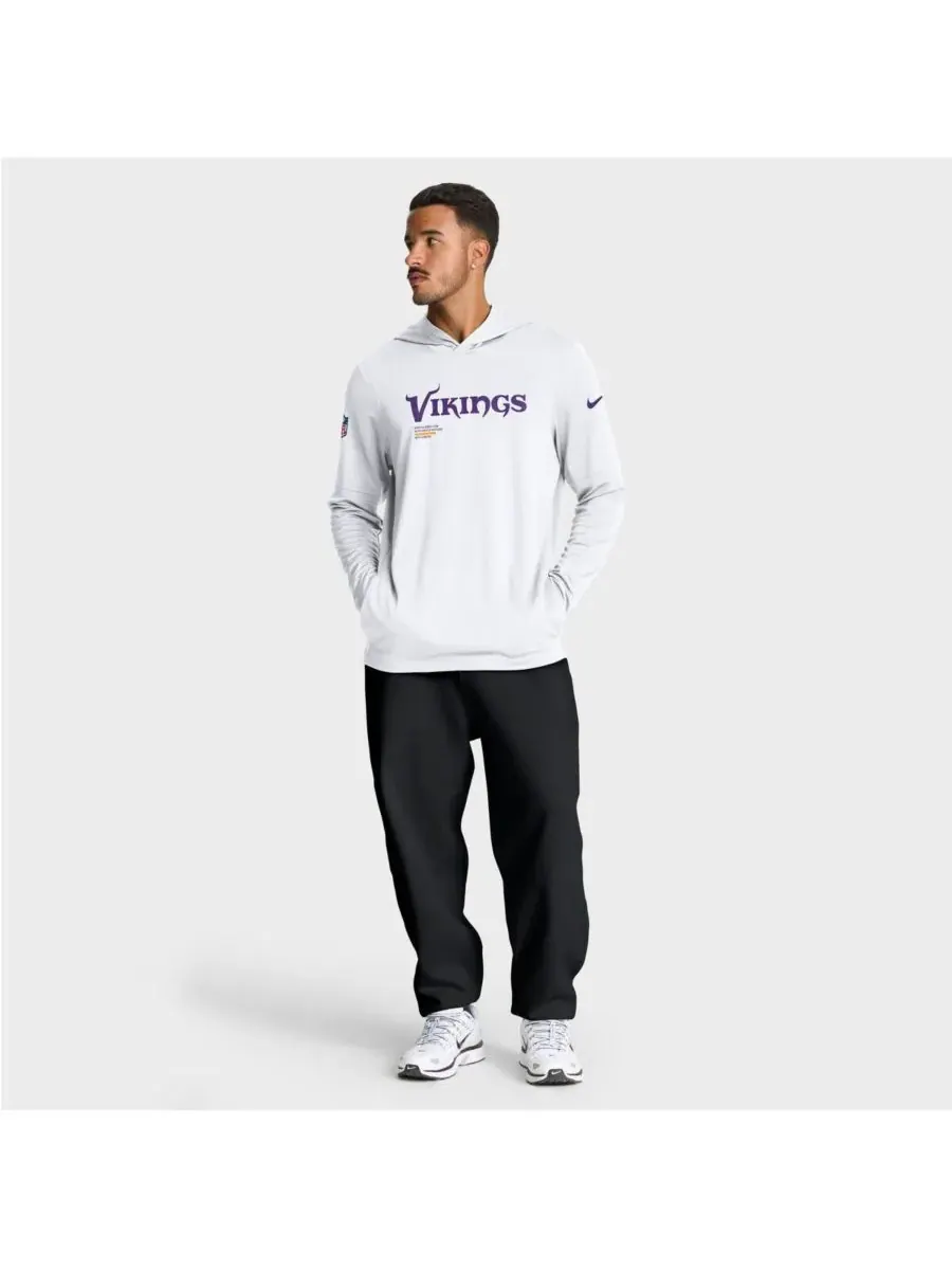 Nike Мужская белая толстовка с длинными рукавами Minnesota Vikings Sideline Pure Fury Performance — изображение 3 из 5, белый