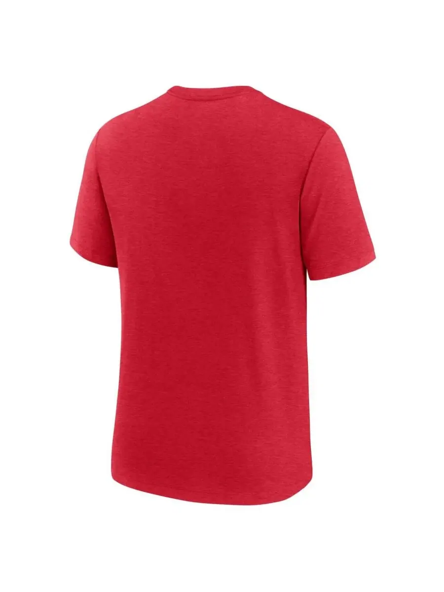Nike Мужская футболка Kansas City Chiefs Long Pass Tri-Blend цвета светло-красный меланж — изображение 3 из 3