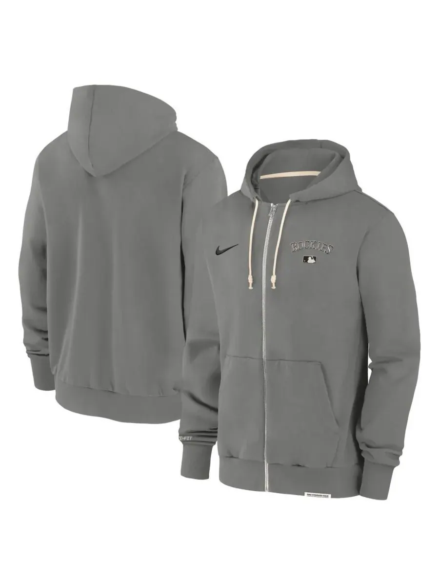 Nike Мужская толстовка на молнии цвета угольно-серого дерева из коллекции Colorado Rockies
