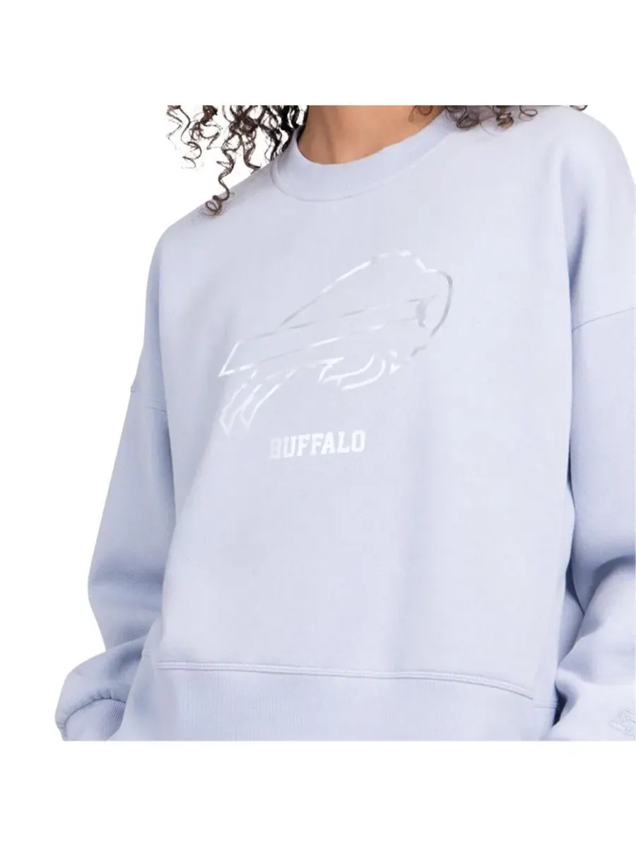 Женский свитшот из флиса с принтом Buffalo Bills Travel Pastels Boxy Fleece Starter — изображение 2 из 3, светлый синий