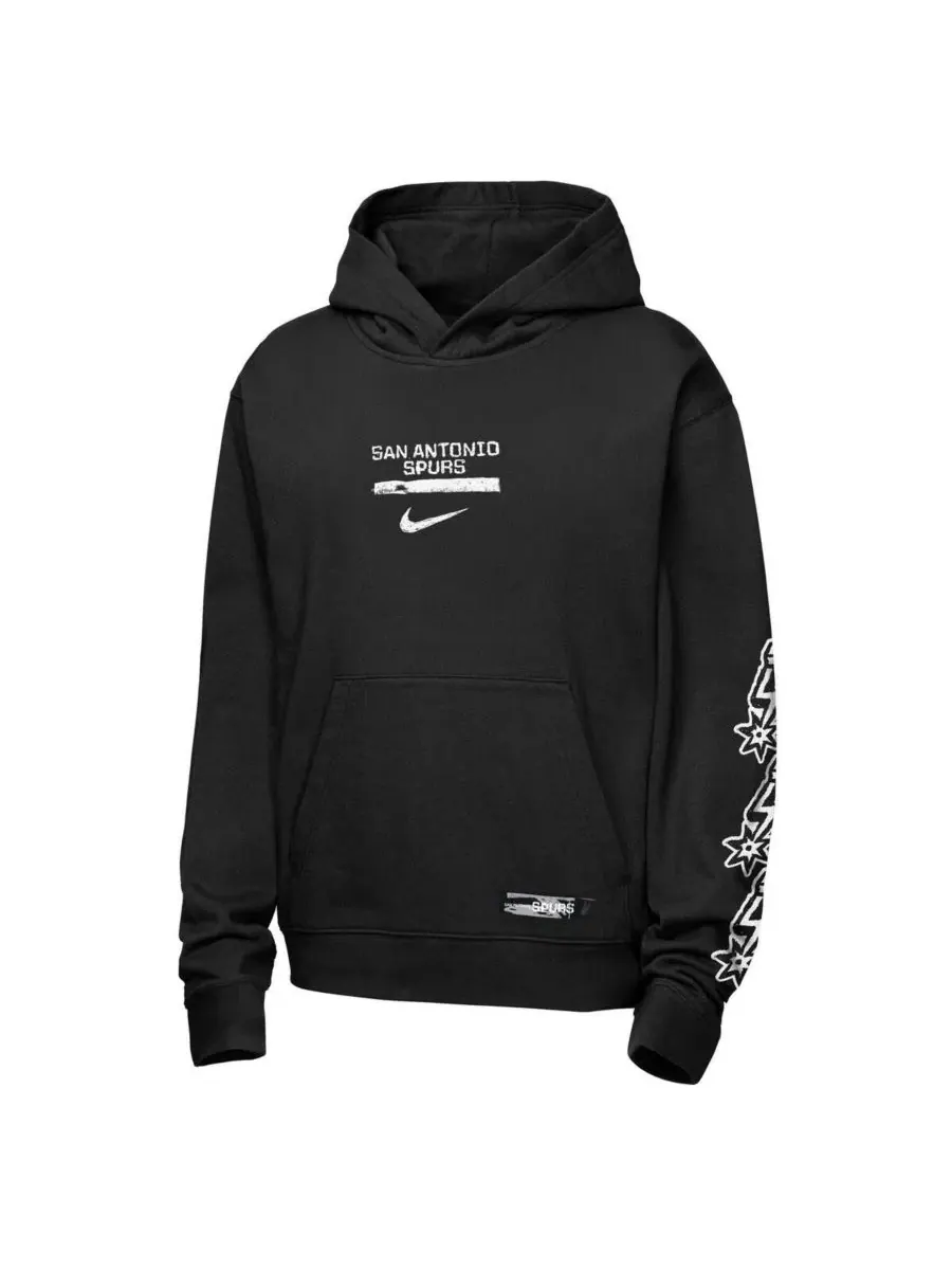 Худи с капюшоном с принтом Сан-Антонио Сперс Courtside Club Premiere Nike — изображение 2 из 3, черный
