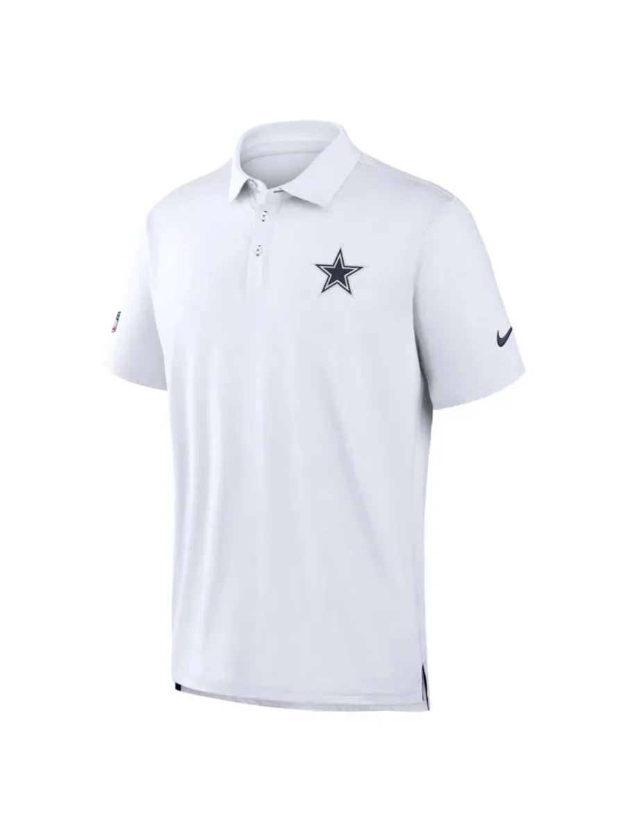 Поло с длинным рукавом Dri-FIT с логотипом команды Dallas Cowboys Nike — изображение 2 из 4, белый