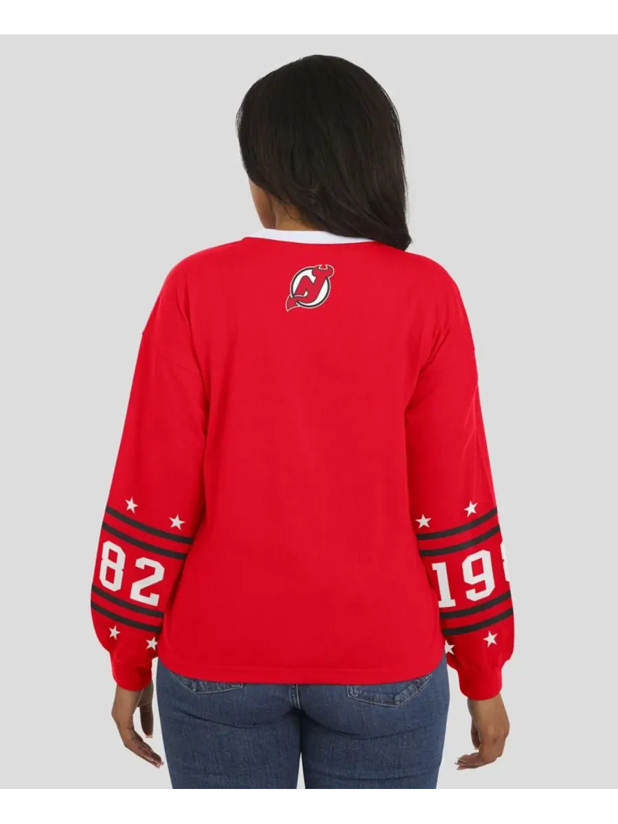 Футболка с длинным рукавом New Jersey Devils WEAR by Erin Andrews — изображение 5 из 5, красный