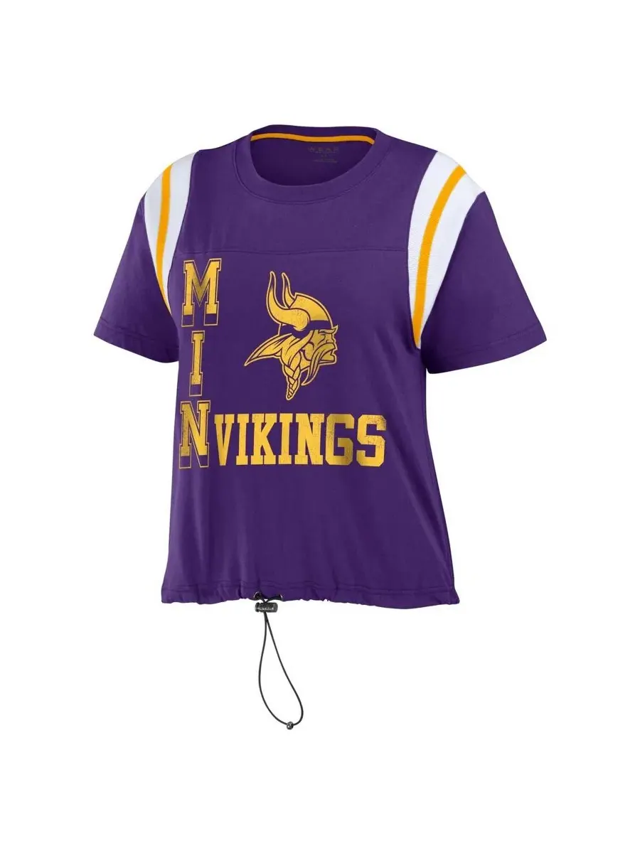Футболка женская с принтом Minnesota Vikings WEAR by Erin Andrews — изображение 2 из 3, фиолетовый