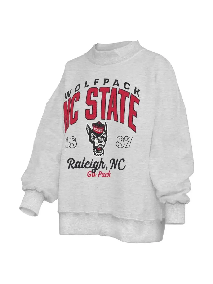 Свитшот двухсторонний с флисовой подкладкой NC State Wolfpack Pressbox — изображение 5 из 5, серый