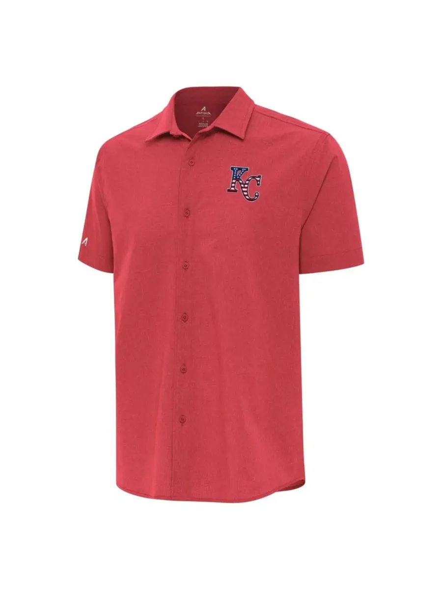 Рубашка с коротким рукавом Stars and Stripes Kansas City Royals Antigua — изображение 2 из 3, красный
