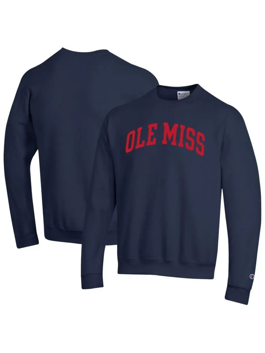 Champion Мужская темно-синяя толстовка-пуловер Ole Miss Rebels Basic Arch из флиса