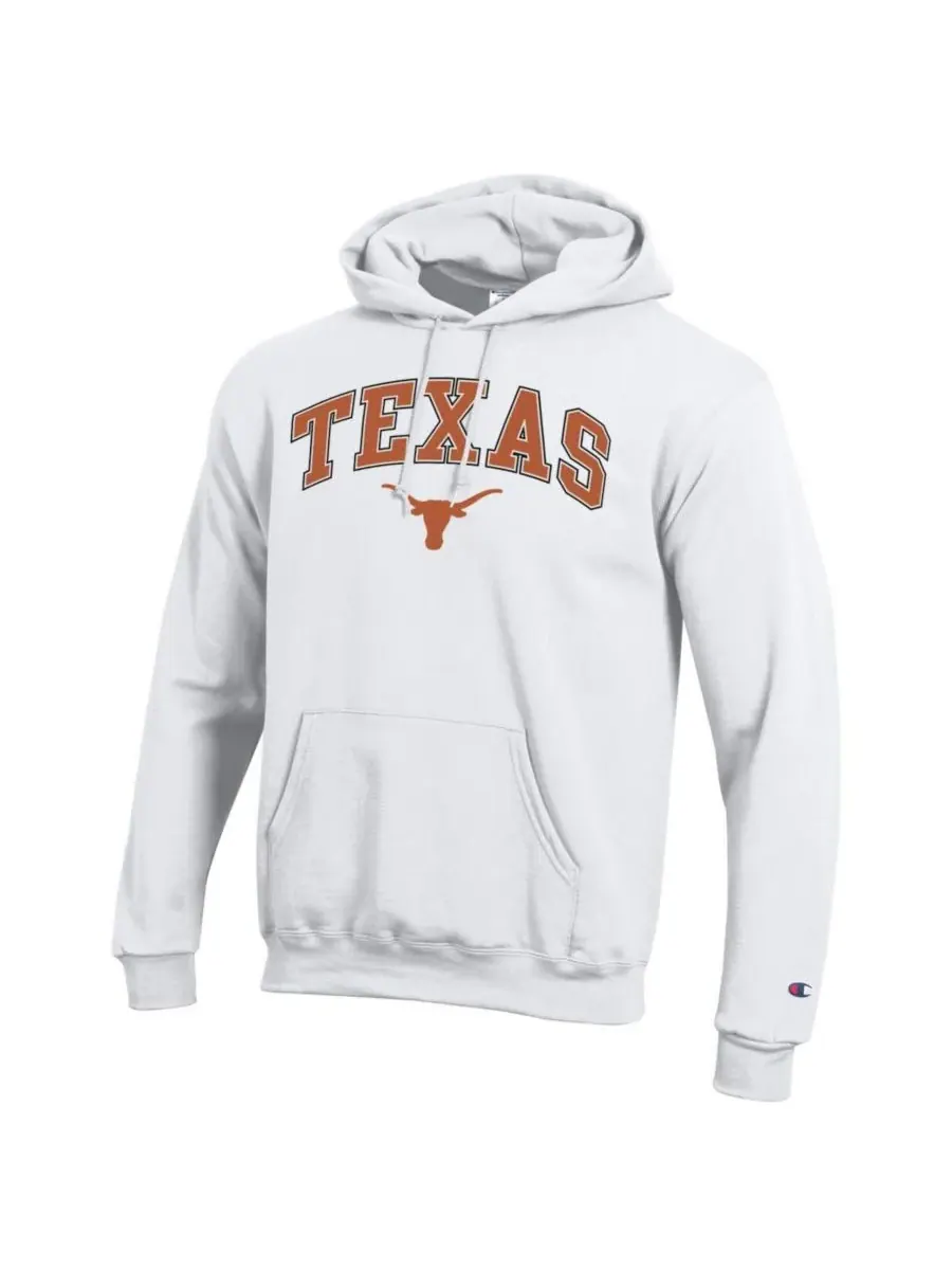 Champion Мужская белая толстовка с капюшоном и аркой с логотипом команды Texas Longhorns — изображение 2 из 3, белый