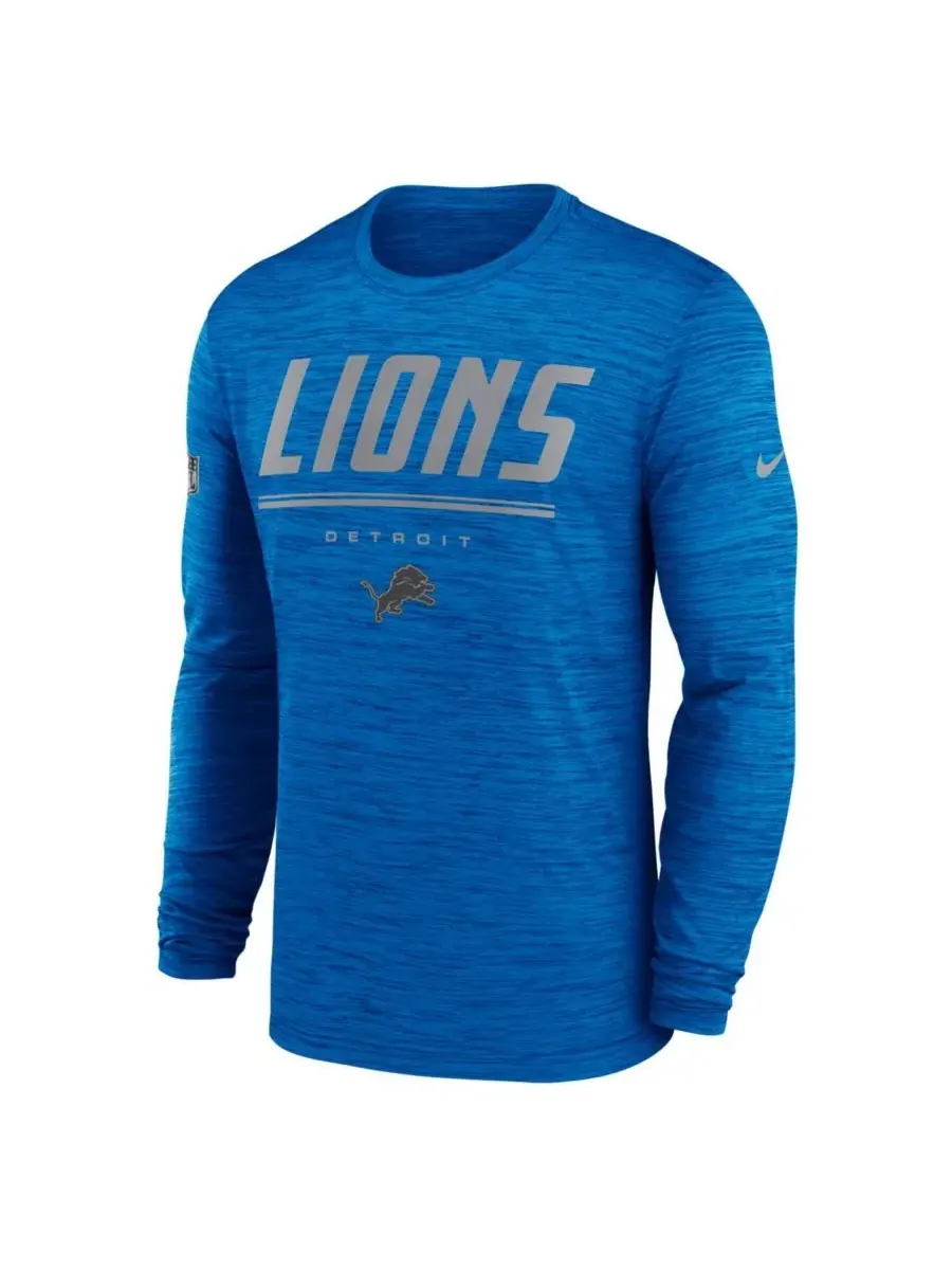 Футболка с длинным рукавом Dri-FIT с узором Nike — изображение 2 из 3, синий