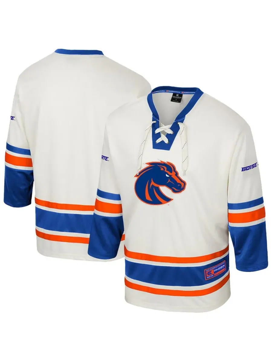 Colosseum Мужская кремовая хоккейная майка Boise State Broncos Puck Proud Fashion