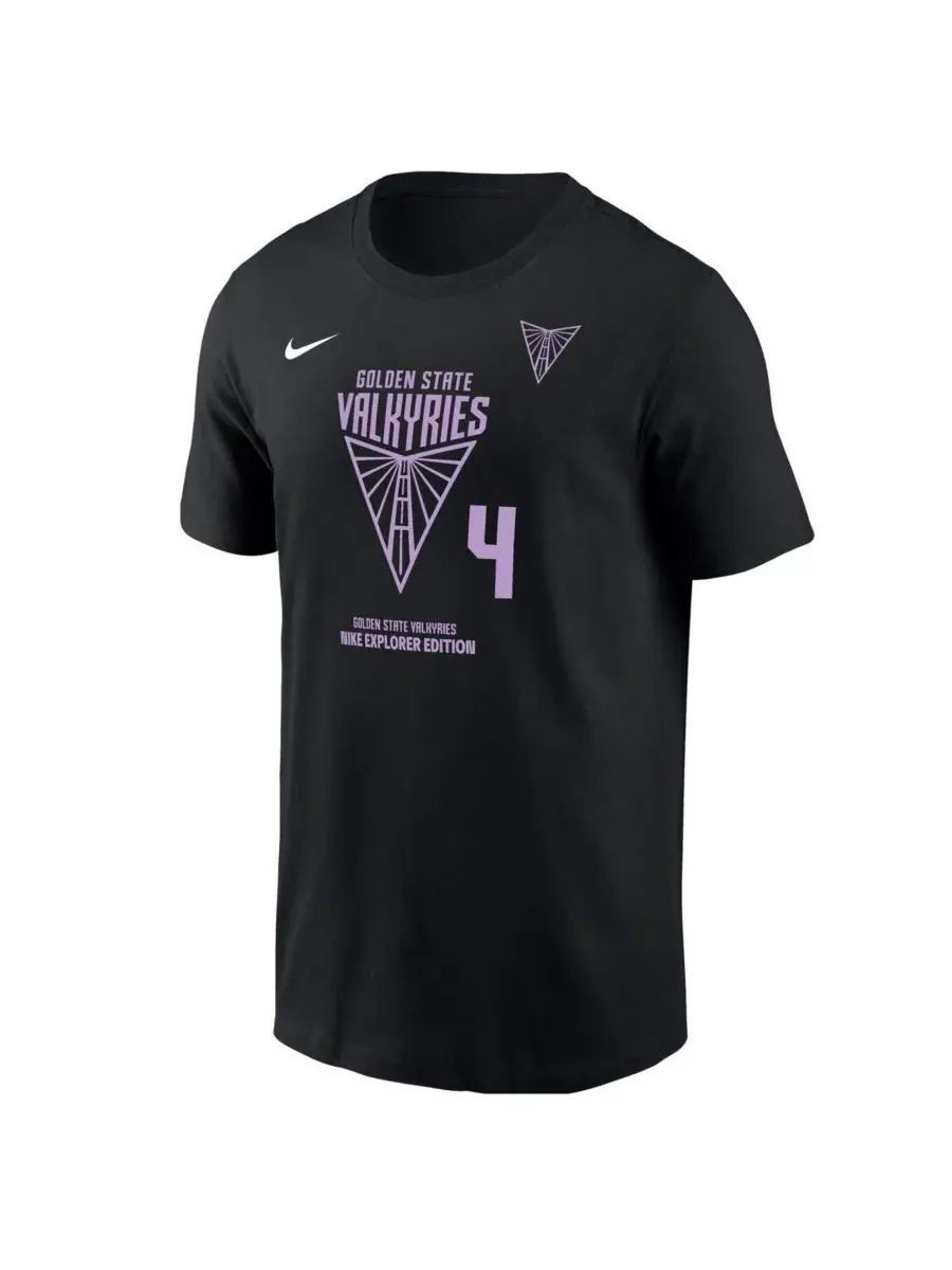 Nike Мужская и женская футболка Juste Jocyte Black Golden State Valkyries с именем и номером — изображение 2 из 3, черный
