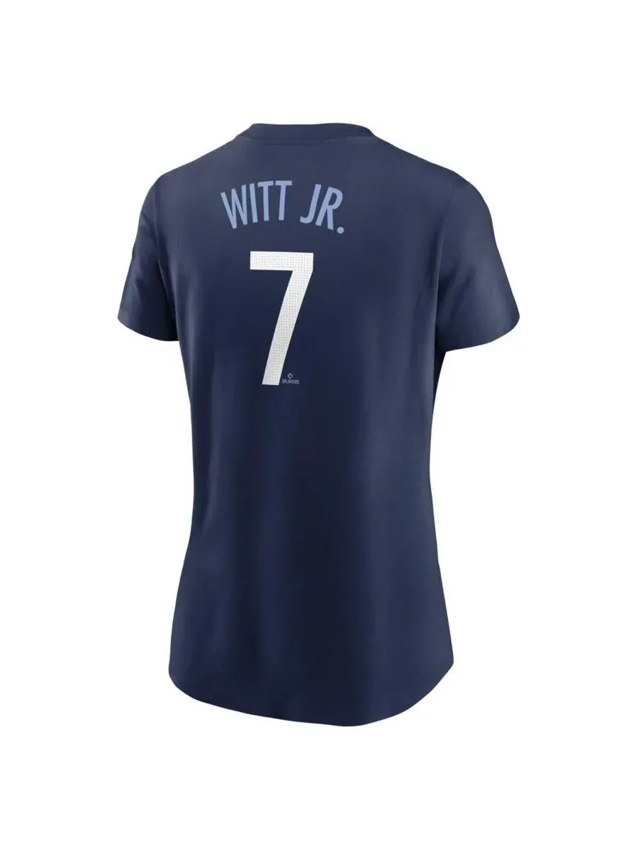 Nike Женская футболка Bobby Witt Jr. Navy Kansas City Royals City Connect Fuse с номером игрока — изображение 2 из 3