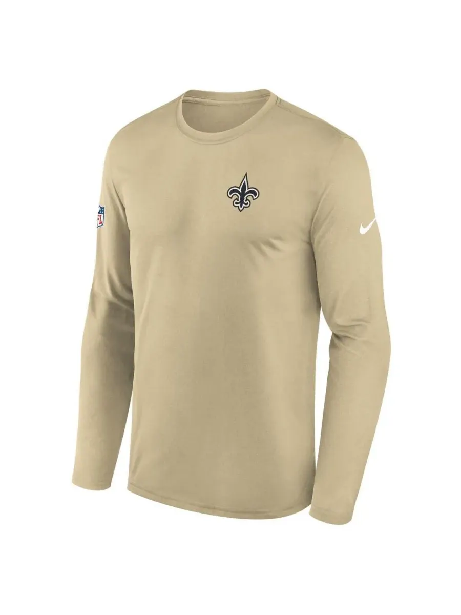 Мужская золотистая футболка с длинным рукавом New Orleans Saints Legend с небольшим логотипом — изображение 3 из 3, золото