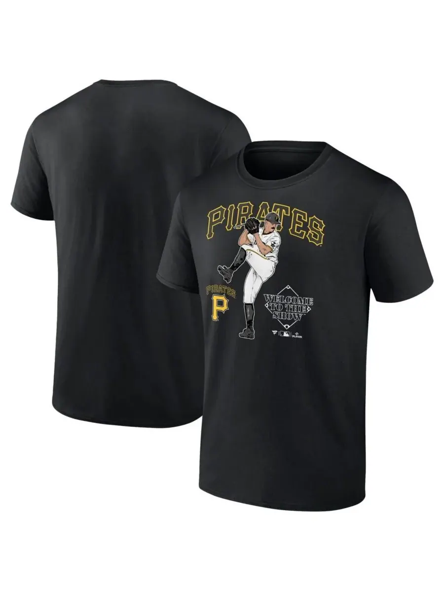 Fanatics Mto Label Мужская черная футболка Paul Skenes "Pittsburgh Pirates" "Welcome To The Show"