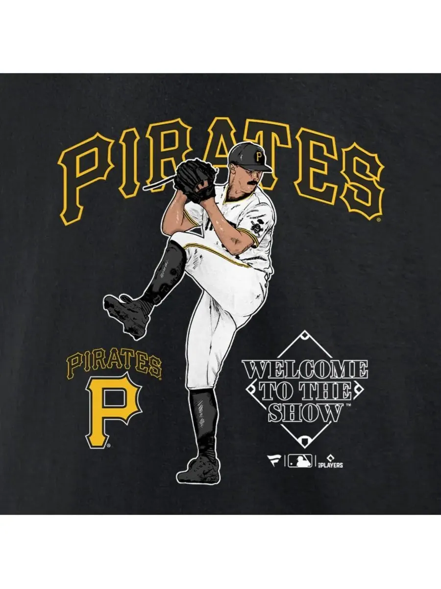 Fanatics Mto Label Мужская черная футболка Paul Skenes "Pittsburgh Pirates" "Welcome To The Show" — изображение 4 из 4