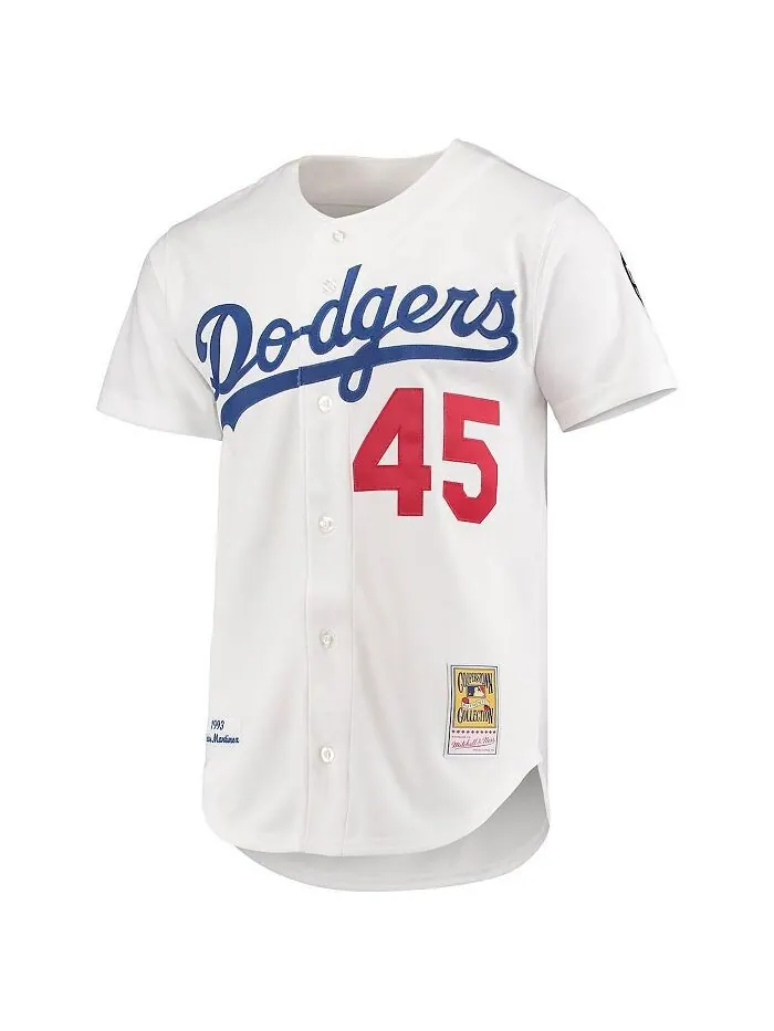 Мужское белое аутентичное джерси Pedro Martinez Los Angeles Dodgers 1993 Cooperstown Collection — изображение 3 из 3, белый