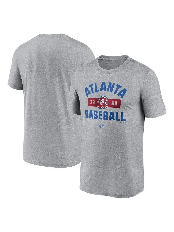 Мужская футболка Heather Grey Atlanta Braves Legend Nike