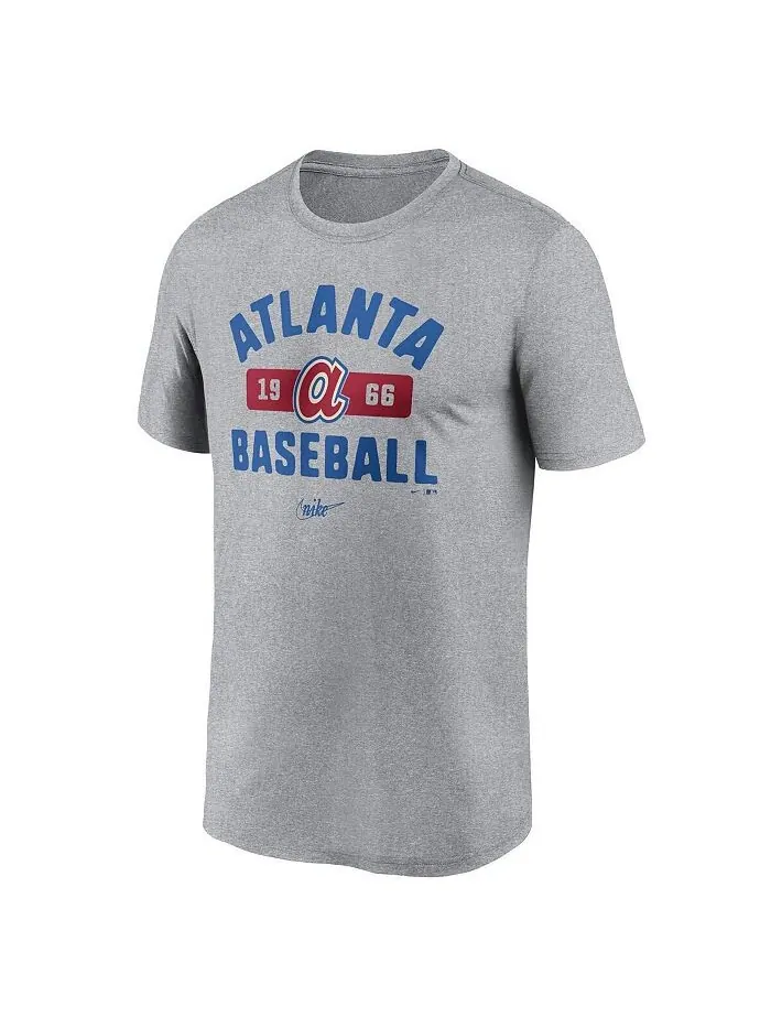 Мужская футболка Heather Grey Atlanta Braves Legend Nike — изображение 2 из 3, серый