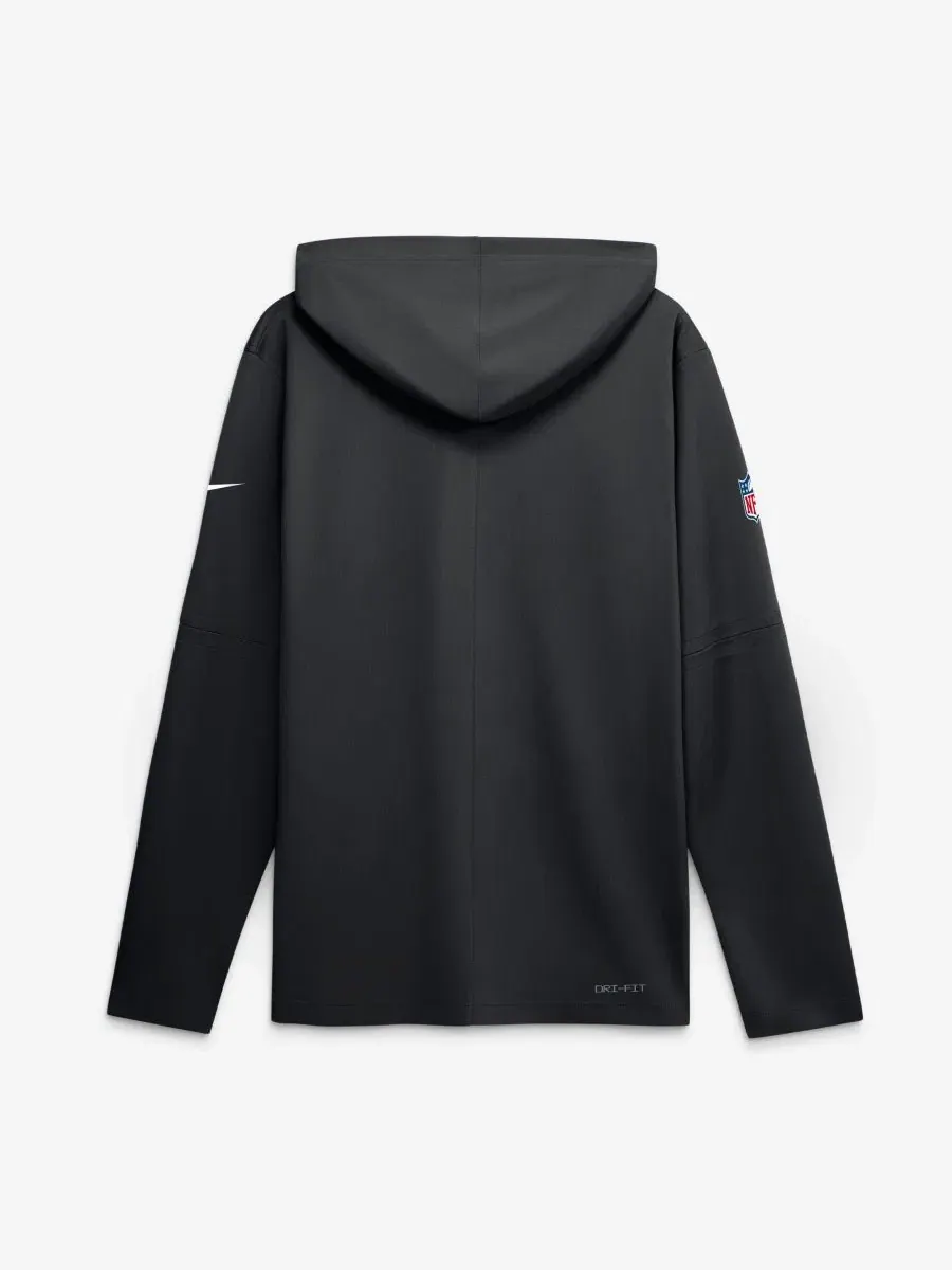 Лонгслив с капюшоном и съемными рукавами Black Detroit Lions Sideline Nike — изображение 2 из 2, черный