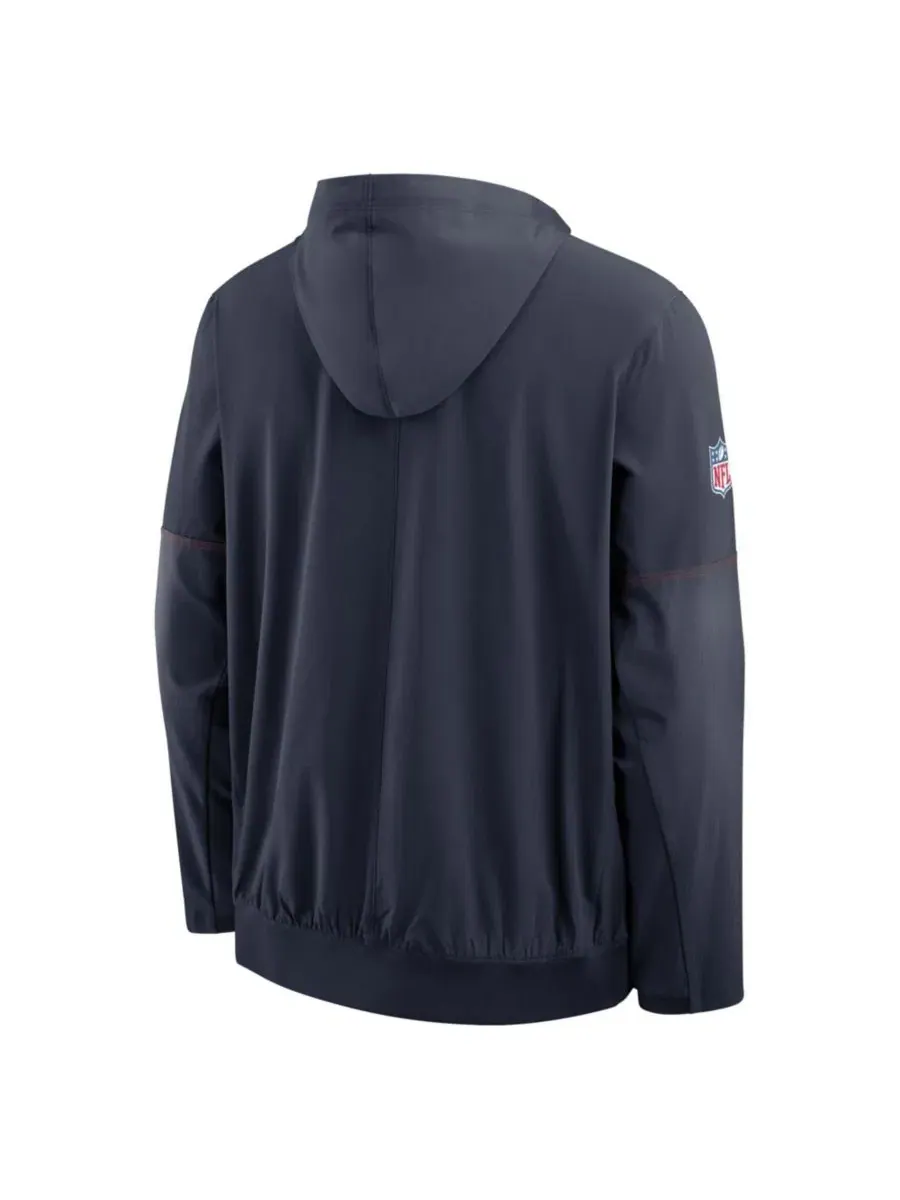 Ветровка-анорак с капюшоном и полузастежкой Chicago Bears Sideline Nike — изображение 3 из 3, темно-синий