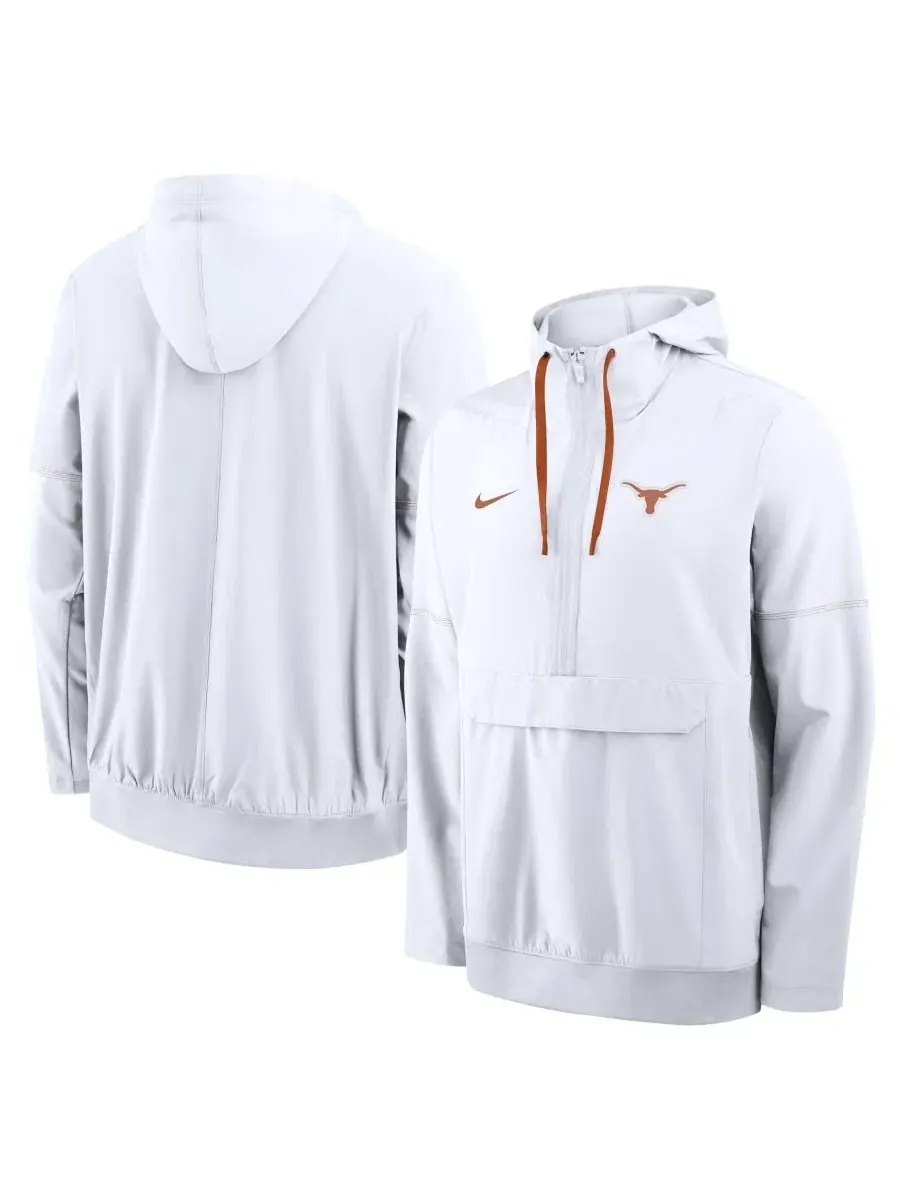 Ветровка-анорак с капюшоном Nike Texas Longhorns 2026 Sideline Anorak Half-Zip