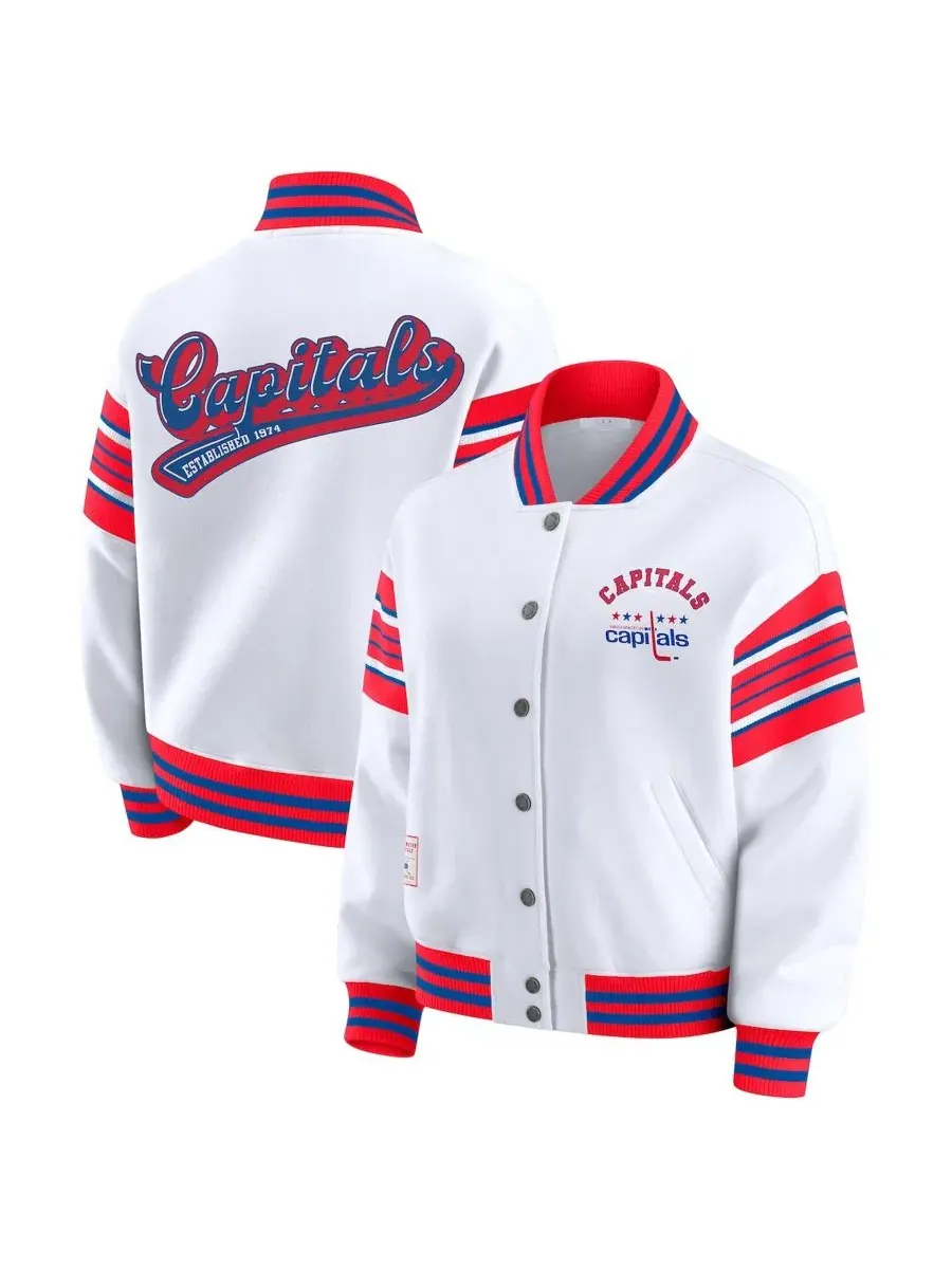 Флисовая куртка-свитшот на полном застежке-молнии Washington Capitals WEAR by Erin Andrews