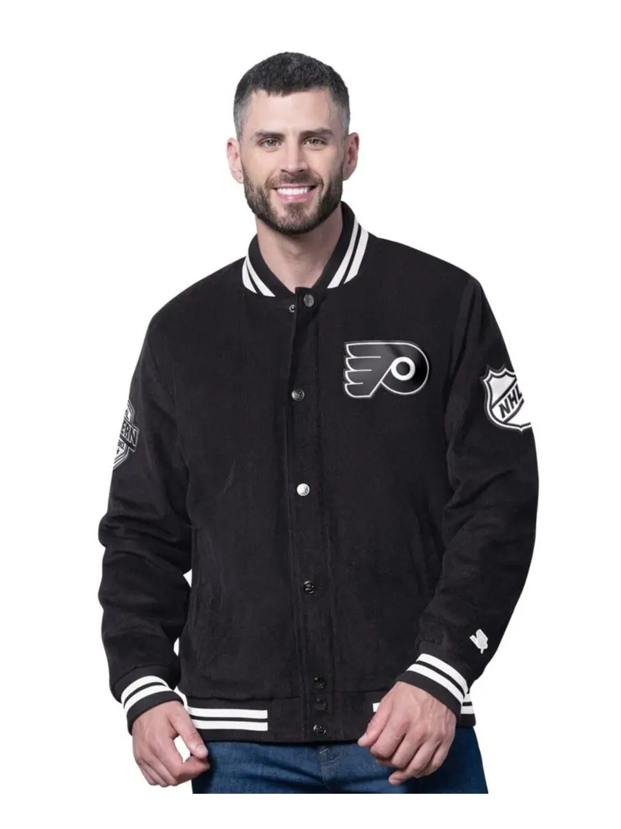 Куртка-варсити с принтом Philadelphia Flyers Blackout Corduroy Starter