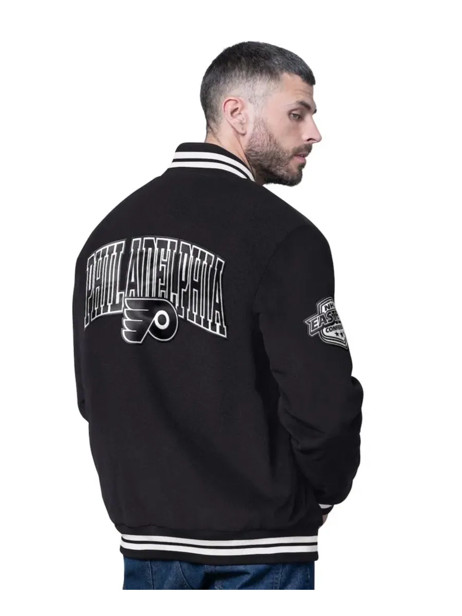 Куртка-варсити с принтом Philadelphia Flyers Blackout Corduroy Starter — изображение 2 из 2, черный белый