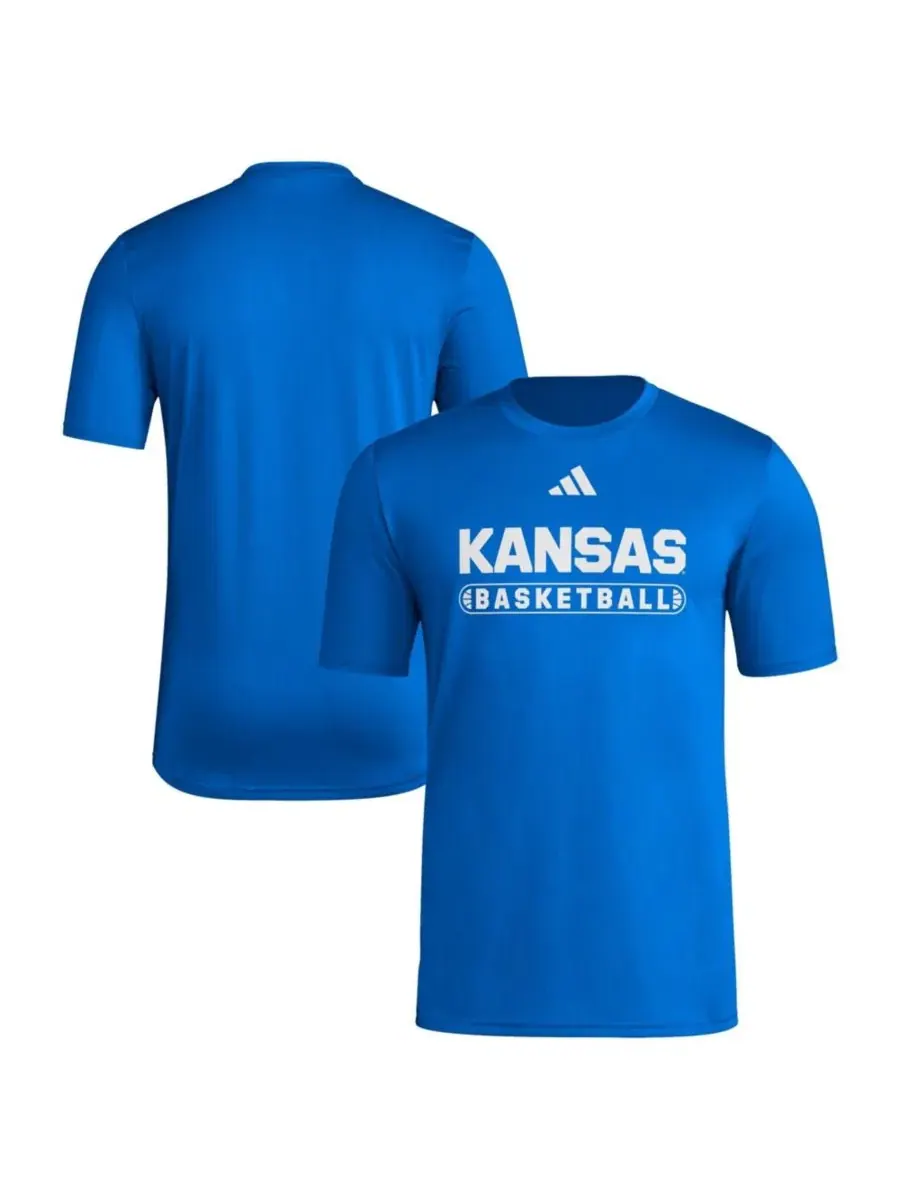 Футболка с принтом Kansas Jayhawks Locker On-Court Basketball Pre-Game adidas