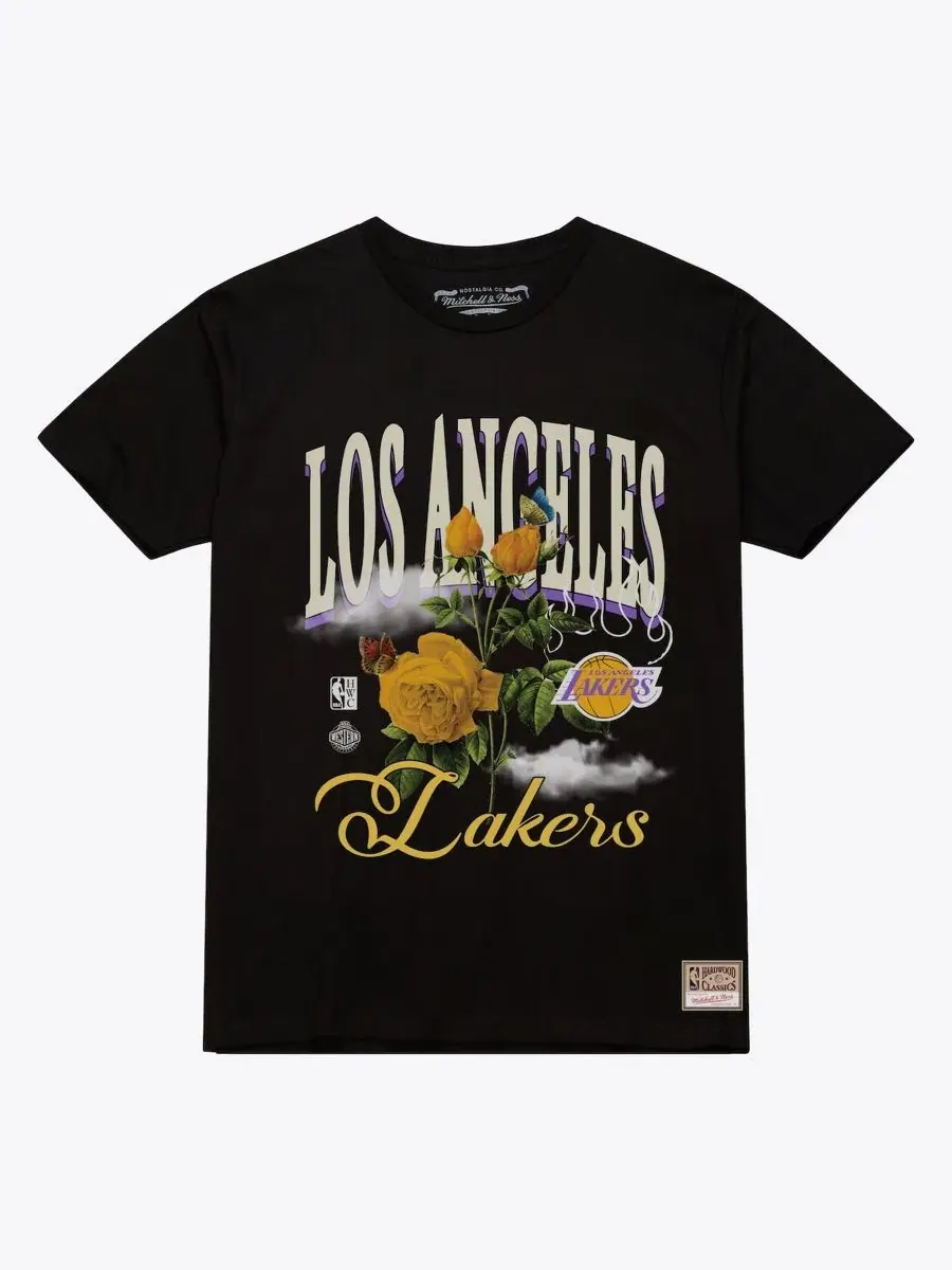 Футболка с флористическим принтом Los Angeles Lakers Mitchell & Ness