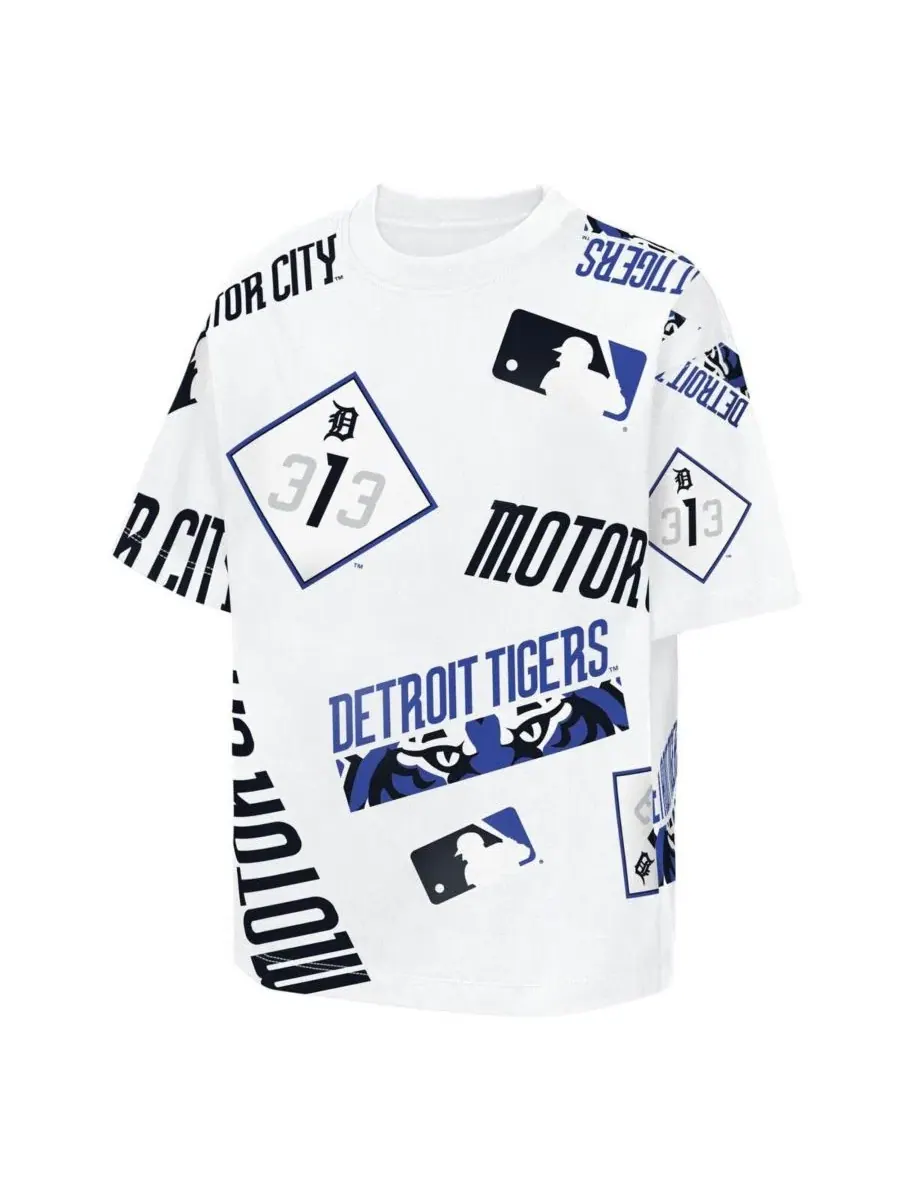Футболка с принтом Detroit Tigers Circus Catch Outerstuff — изображение 2 из 3, белый