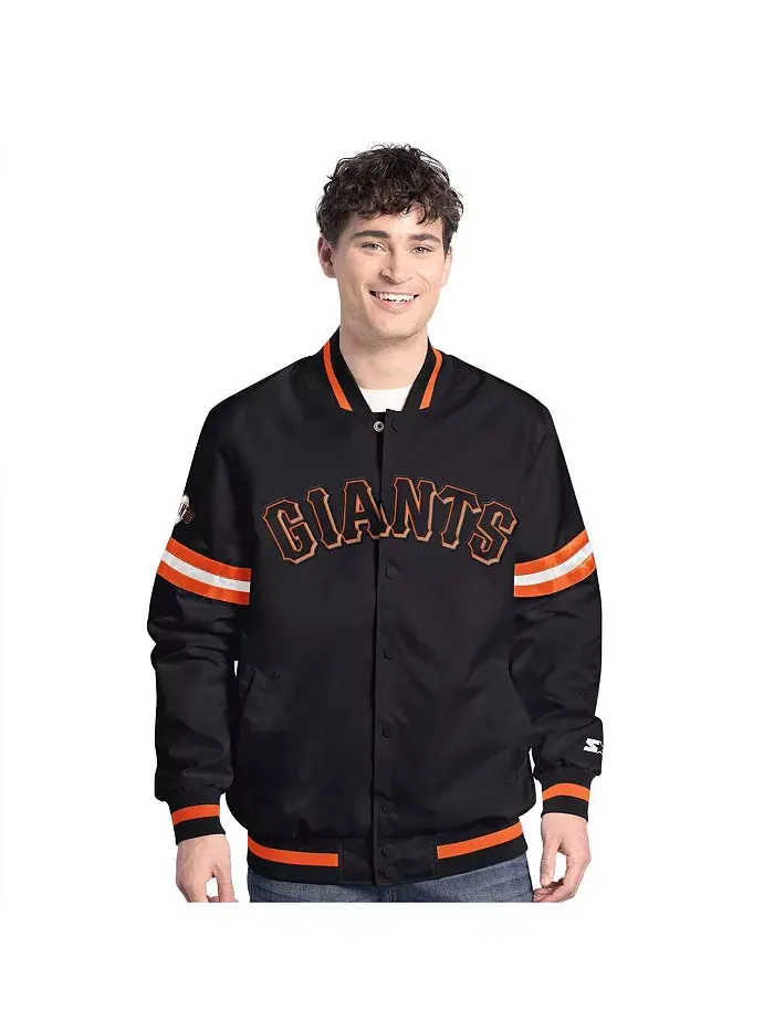 Мужская черная бейсбольная куртка San Francisco Giants Scout на молнии Starter