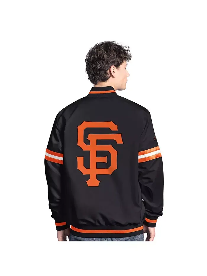Мужская черная бейсбольная куртка San Francisco Giants Scout на молнии Starter — изображение 2 из 2