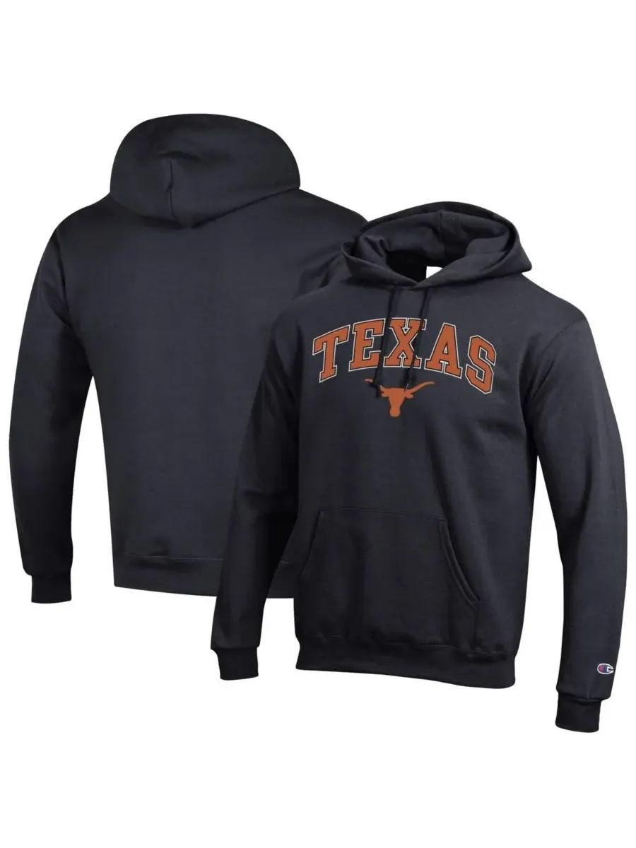 Champion Мужская черная толстовка с капюшоном и арочным логотипом команды Texas Longhorns