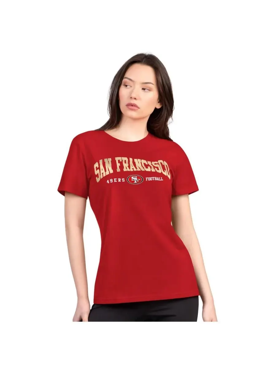 Женская алая футболка San Francisco 49ers Super-Slim Lightweight Winning Crew T-Shirt G-III 4Her by