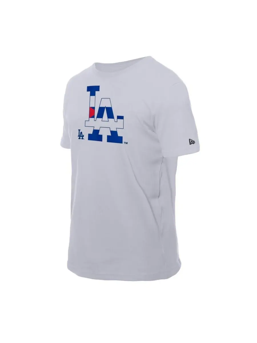 New Era Мужская белая футболка Los Angeles Dodgers с логотипом кубинского флага — изображение 2 из 3, белый