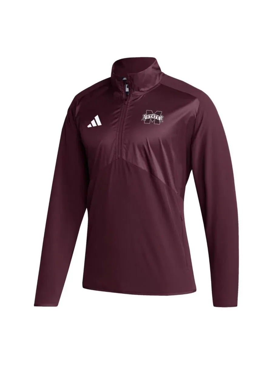 Adidas Мужская бордовая куртка Mississippi State Bulldogs Sideline AEROREADY с рукавами реглан и — изображение 2 из 3