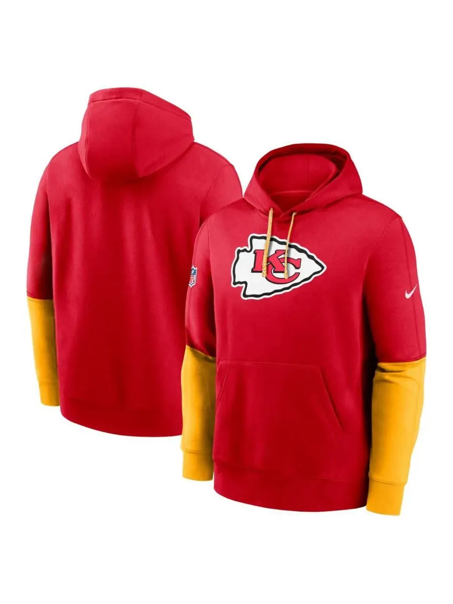 Nike Мужская красная толстовка с капюшоном Kansas City Chiefs 2024 Sideline Club