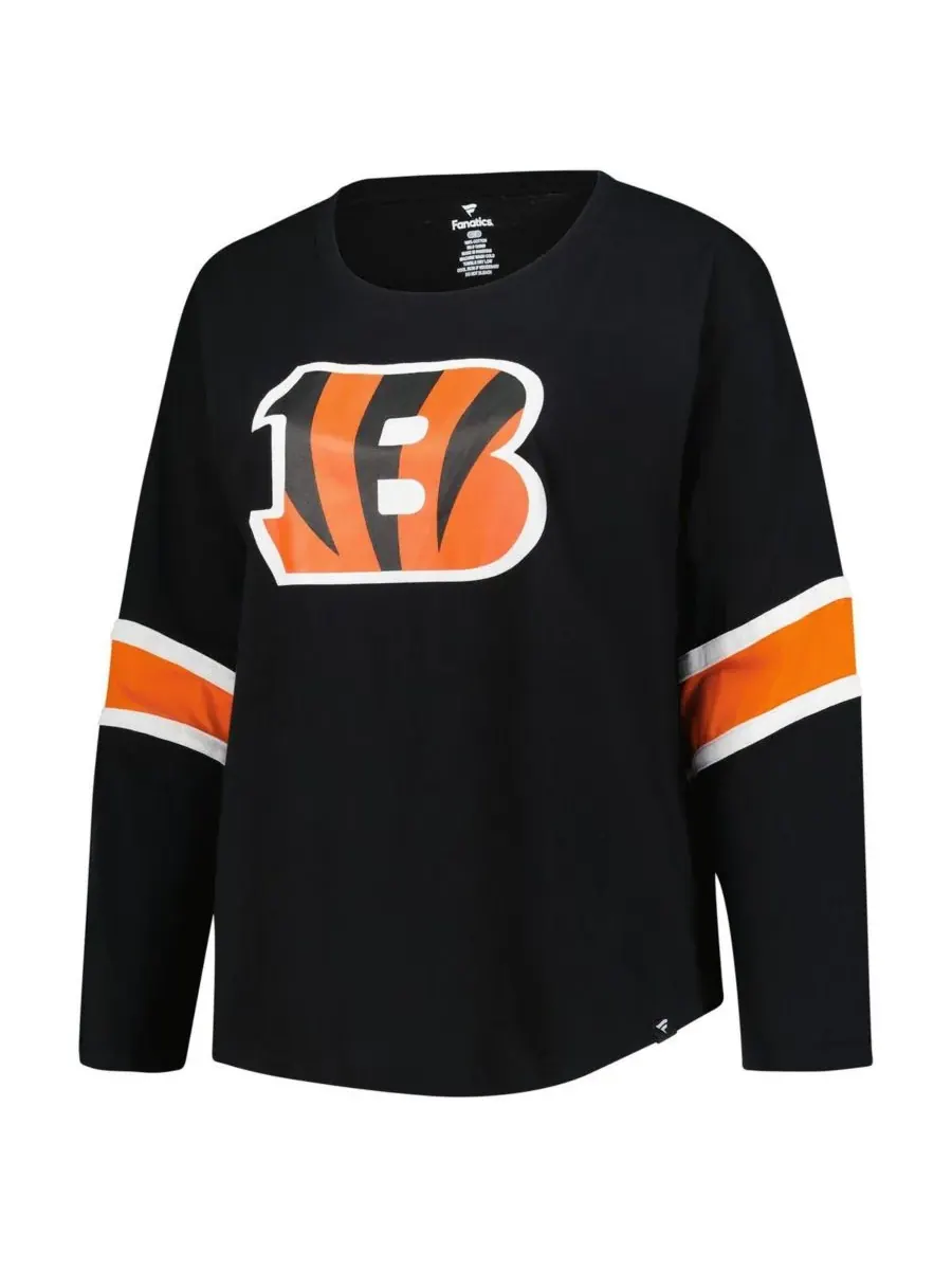 Fanatics Женская черная футболка больших размеров Cincinnati Bengals Redzone с рукавами 3/4 и — изображение 3 из 3, черный