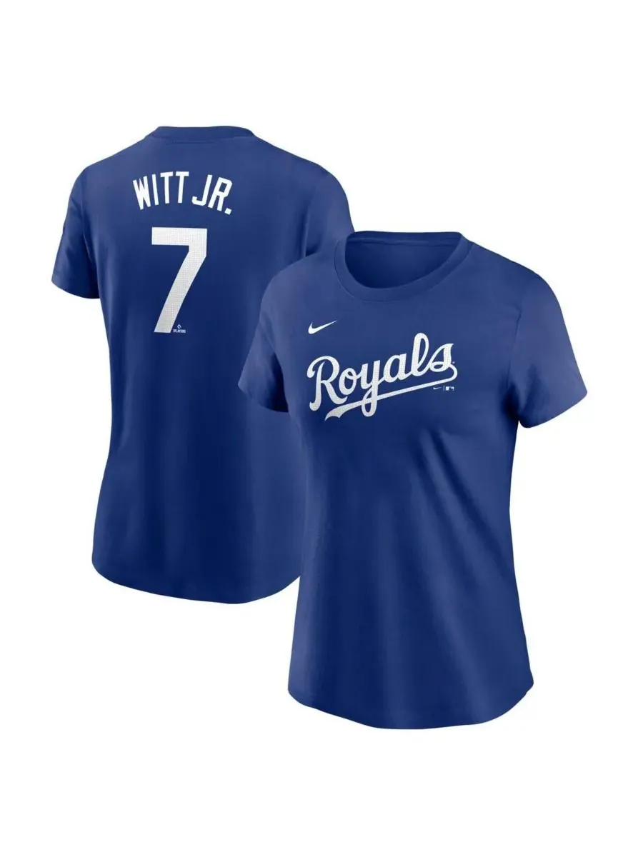 Женская футболка Bobby Witt Jr. Royal Kansas City Royals с фьюзом и номером игрока Nike