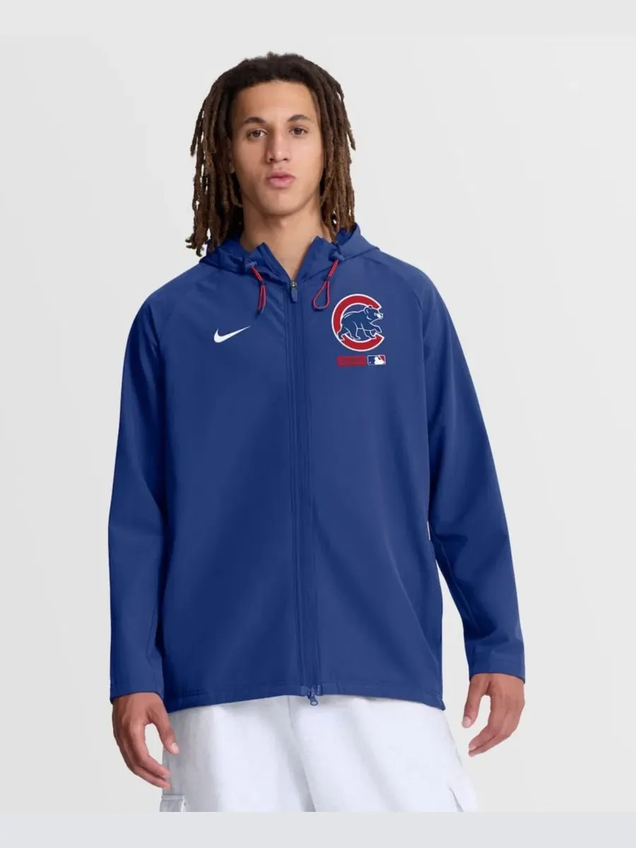 Мужская куртка Royal Chicago Cubs из аутентичной коллекции с рукавами реглан, термокроем и