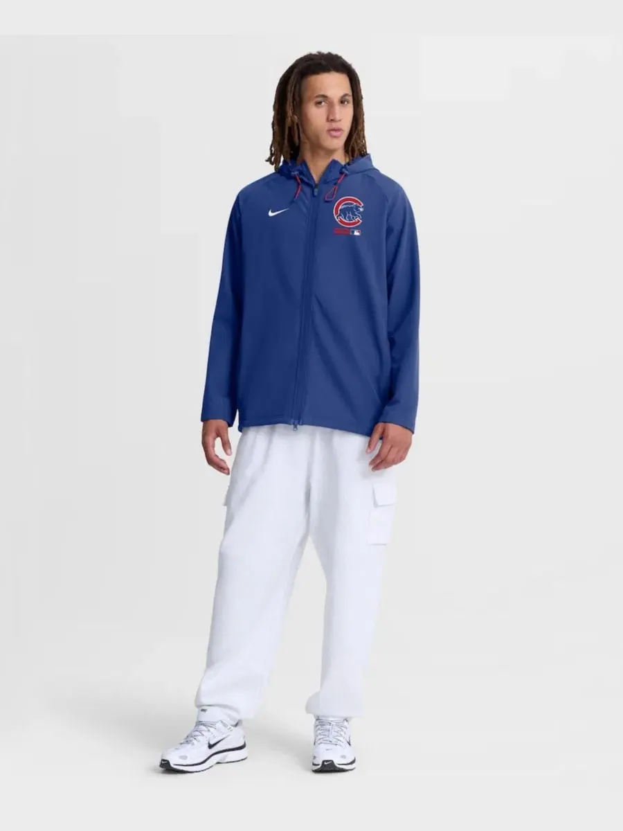 Мужская куртка Royal Chicago Cubs из аутентичной коллекции с рукавами реглан, термокроем и — изображение 2 из 3, красный